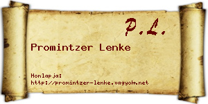Promintzer Lenke névjegykártya